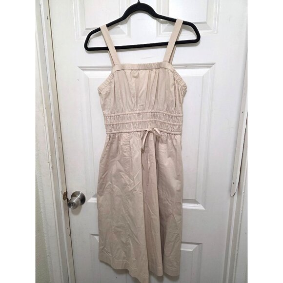 Universal Thread Women's Beige Sleeveless Midi Dress Adjustable Straps & Smocked - Picture 2 of 9